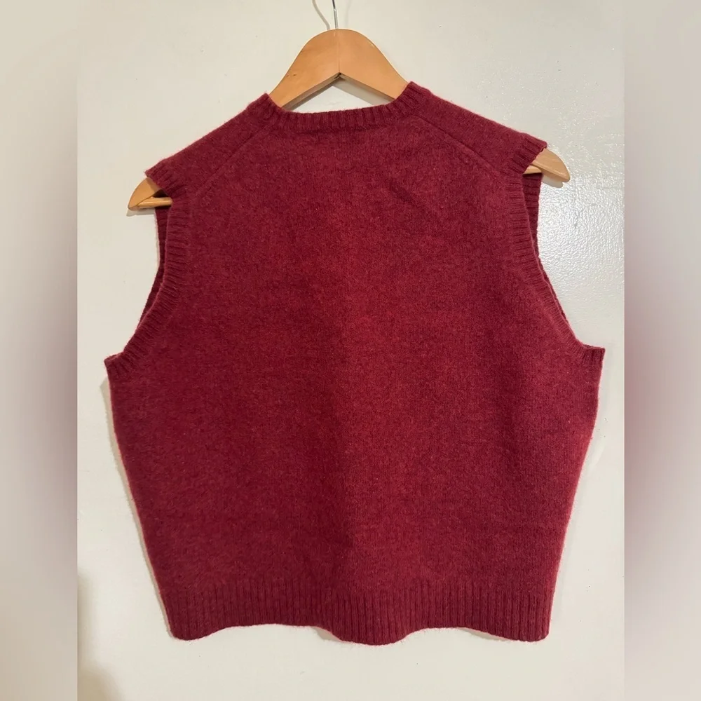 Brooks Brothers 100% lambswool burgundy red sweater vest Large